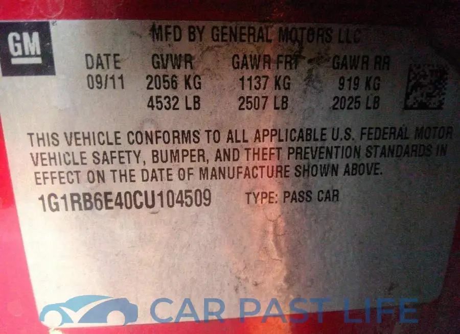 1G1RB6E40CU104509# 9