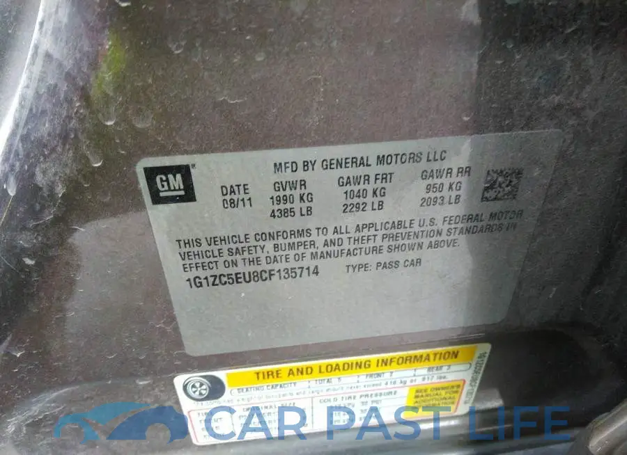1G1ZC5EU8CF135714# 9