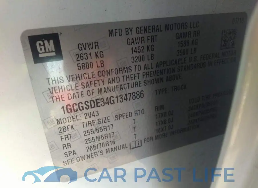 1GCGSDE34G1347886# 9