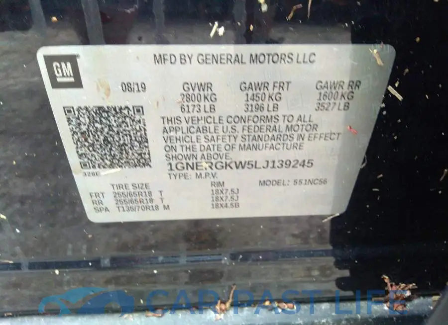 1GNERGKW5LJ139245# 9
