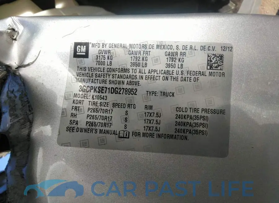 3GCPKSE71DG278952# 9