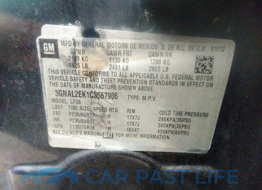 3GNAL2EK1CS567906# 9