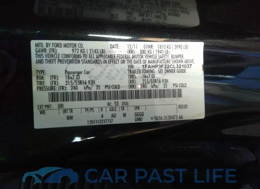 1FAHP3F22CL321037# 9