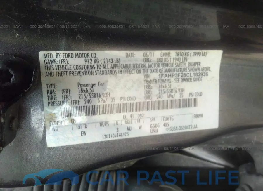 1FAHP3F28CL182936# 9