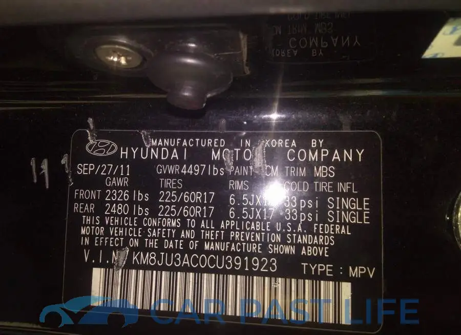 KM8JU3AC0CU391923# 9
