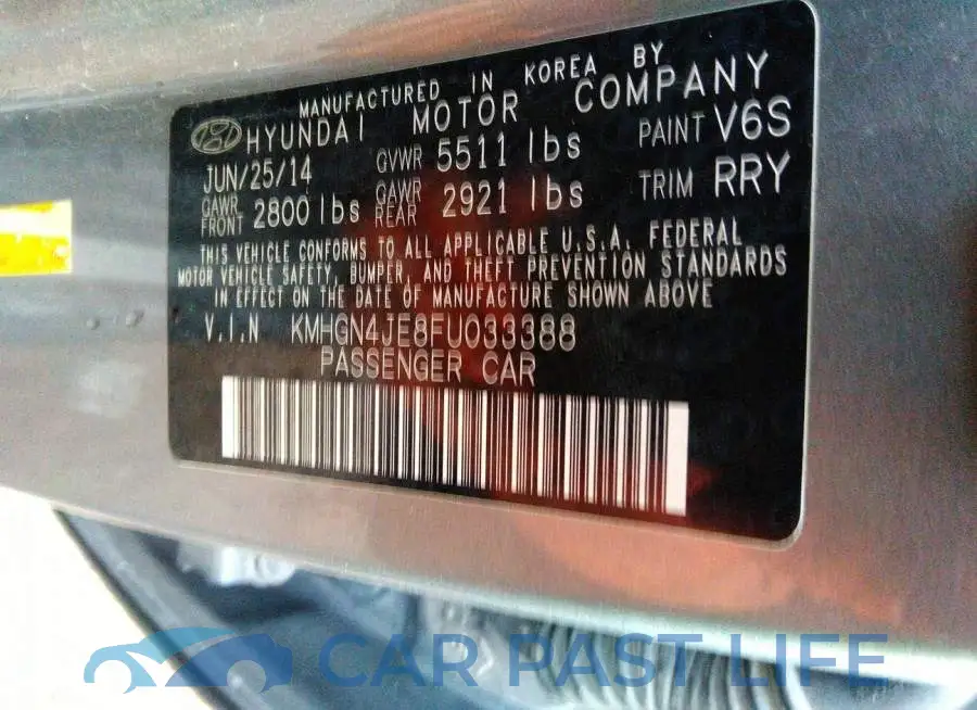 KMHGN4JE8FU033388# 9