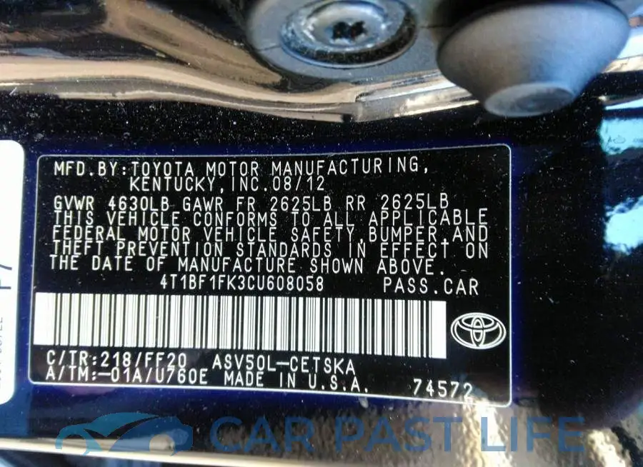 4T1BF1FK3CU608058# 9