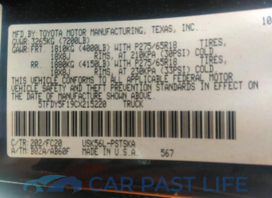 5TFDY5F19CX215220# 9