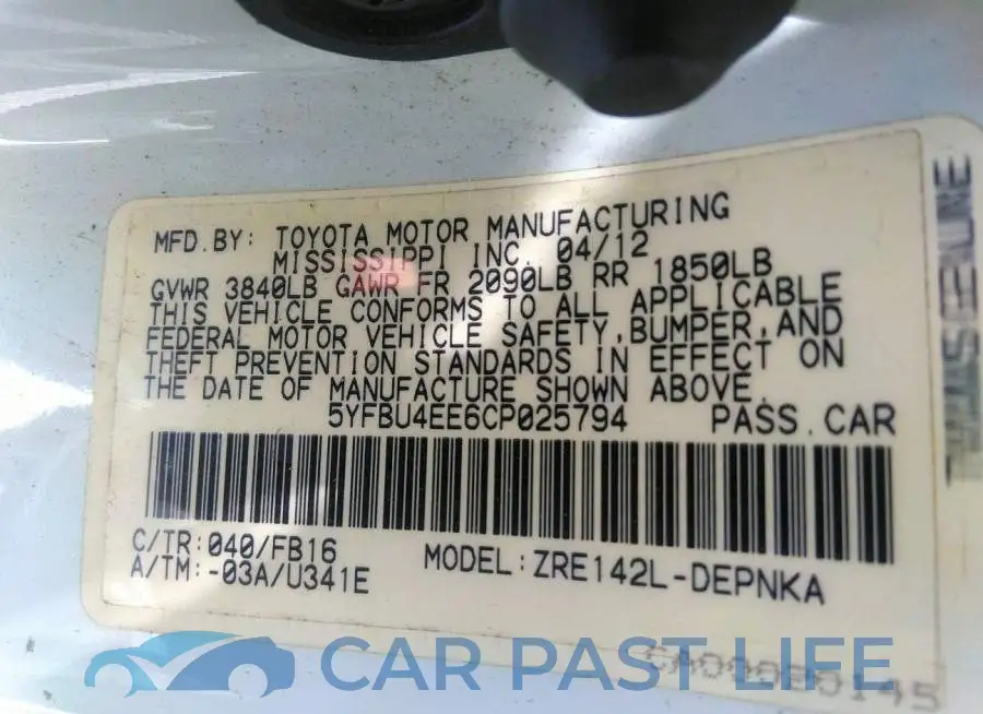 5YFBU4EE6CP025794# 9