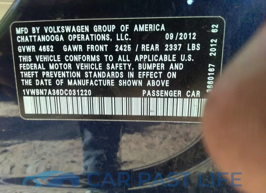 1VWBN7A36DC031220# 9