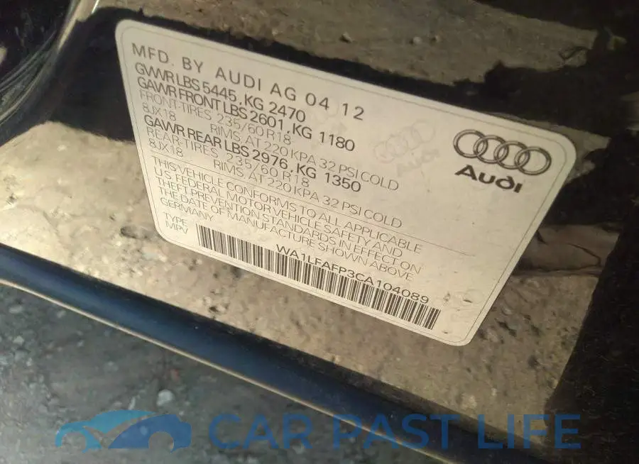 WA1LFAFP3CA104089# 9