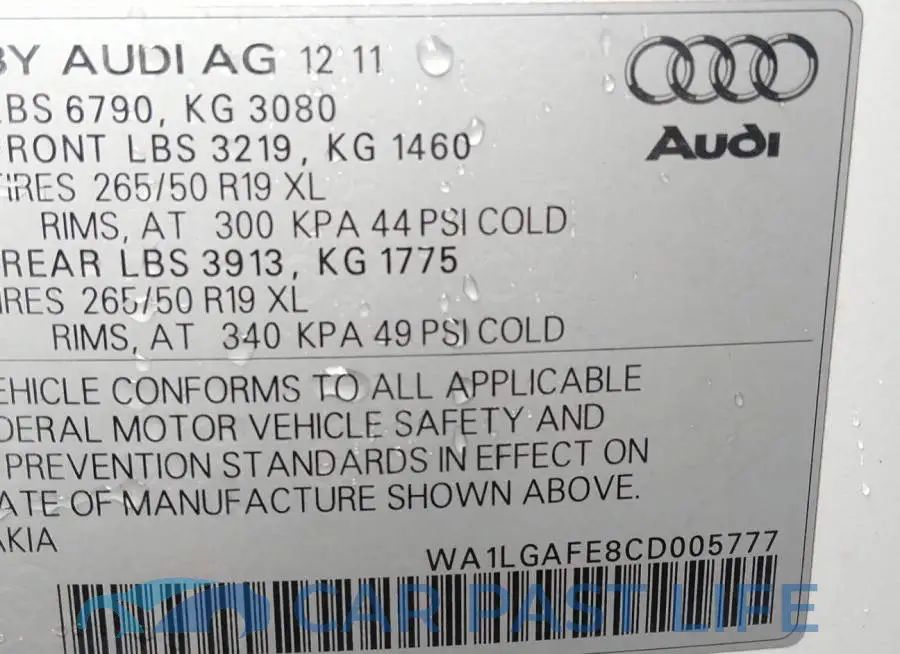 WA1LGAFE8CD005777# 9