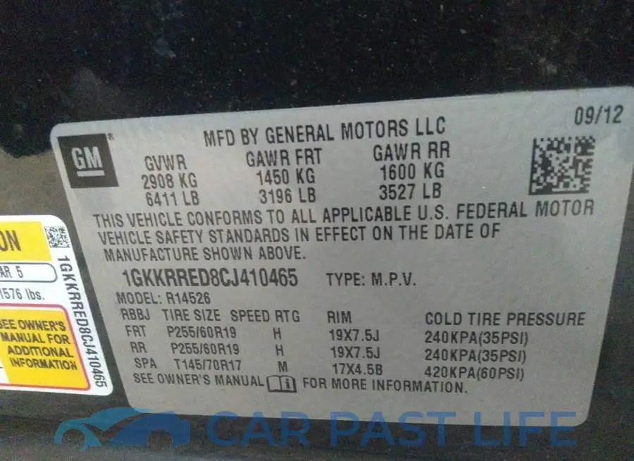1GKKRRED8CJ410465# 9