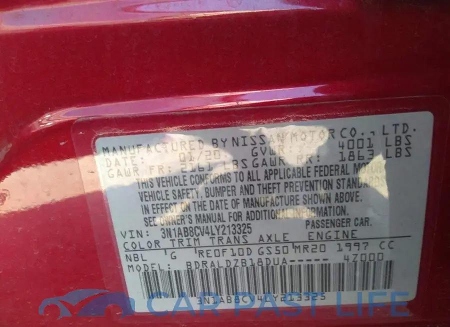 3N1AB8CV4LY213325# 9