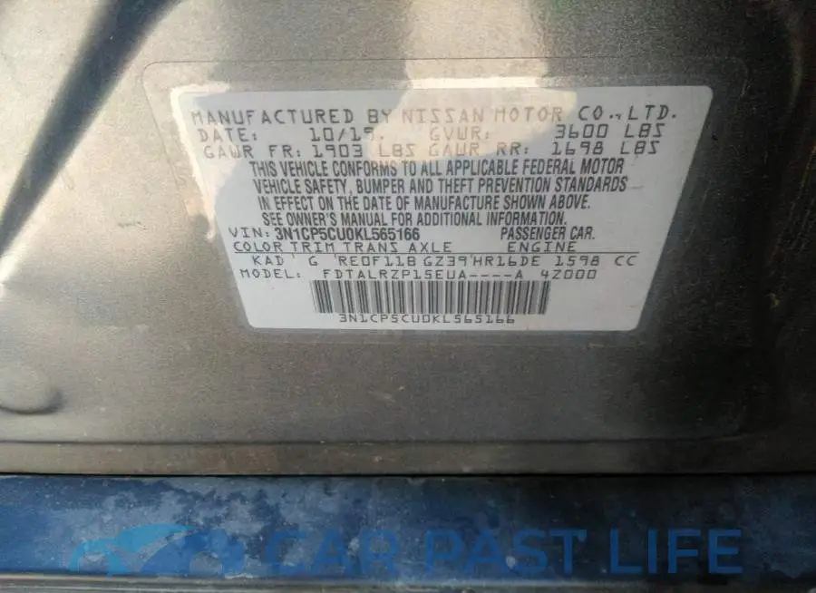 3N1CP5CU0KL565166# 9