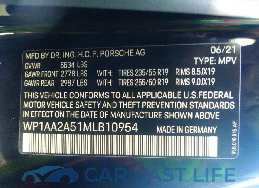 WP1AA2A51MLB10954# 9
