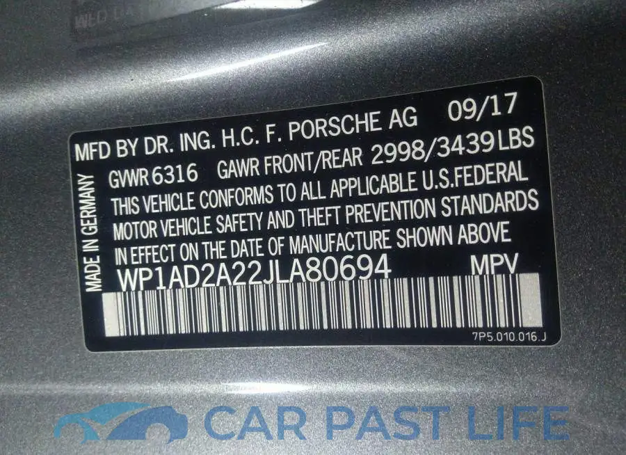 WP1AD2A22JLA80694# 9