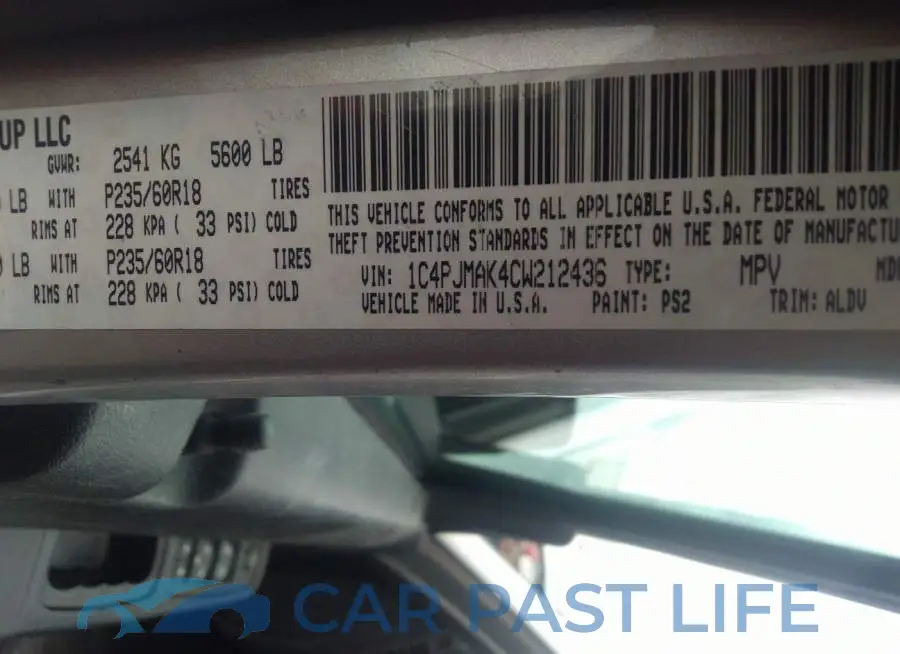 1C4PJMAK4CW212436# 9