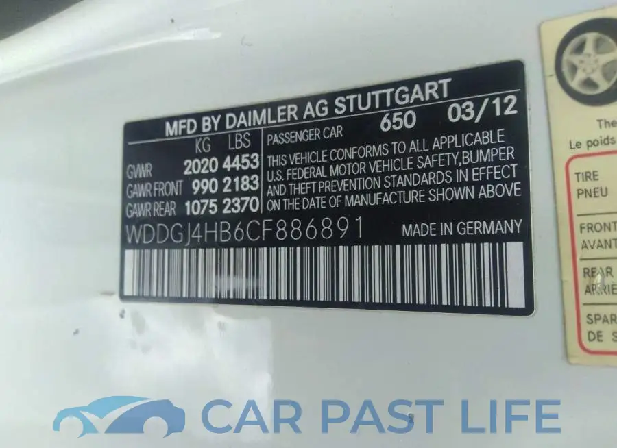 WDDGJ4HB6CF886891# 9
