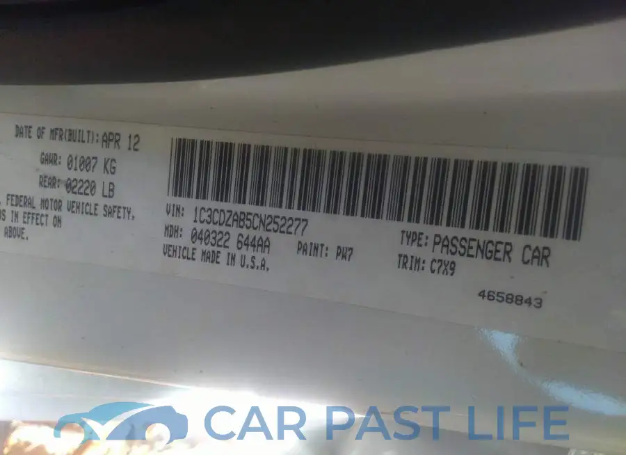1C3CDZAB5CN252277# 9