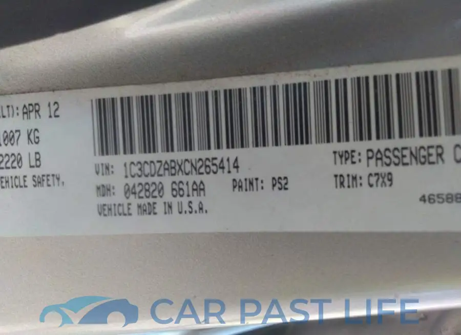 1C3CDZABXCN265414# 9
