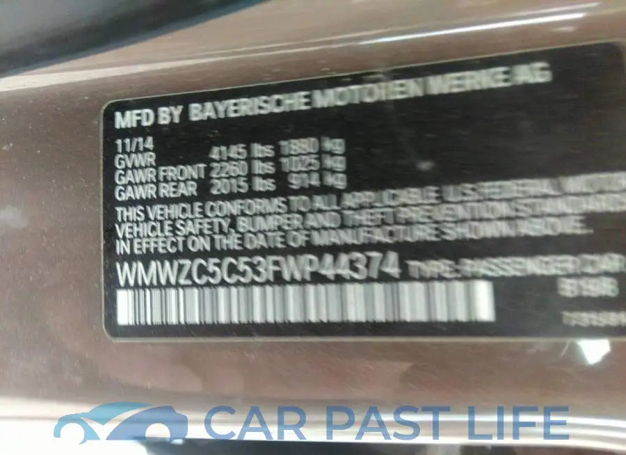 WMWZC5C53FWP44374# 9