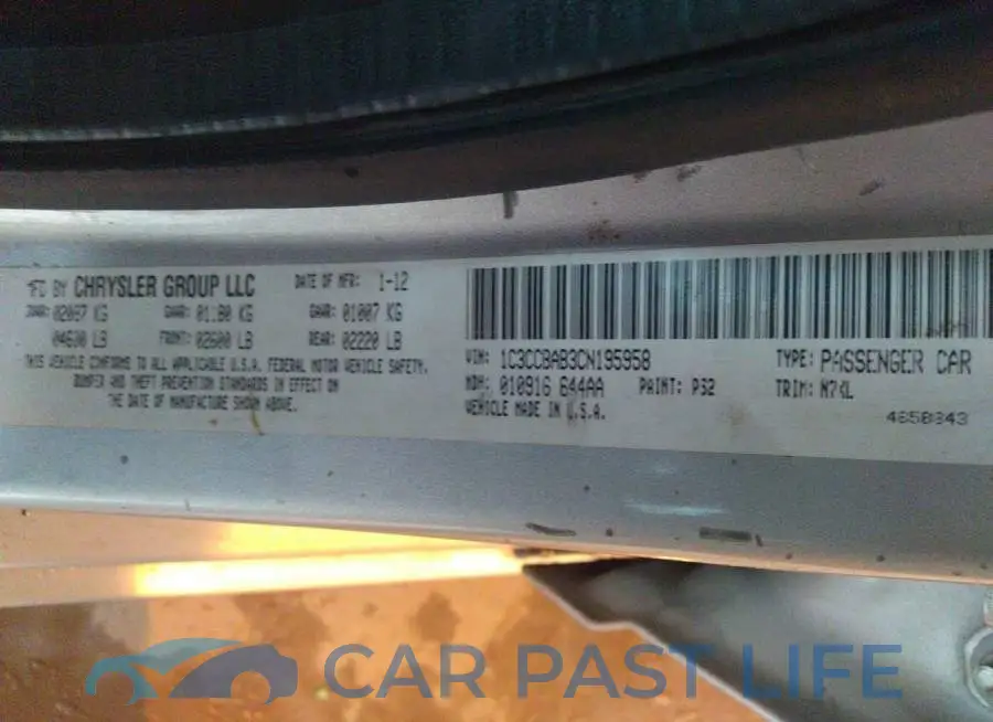 1C3CCBAB3CN195958# 9