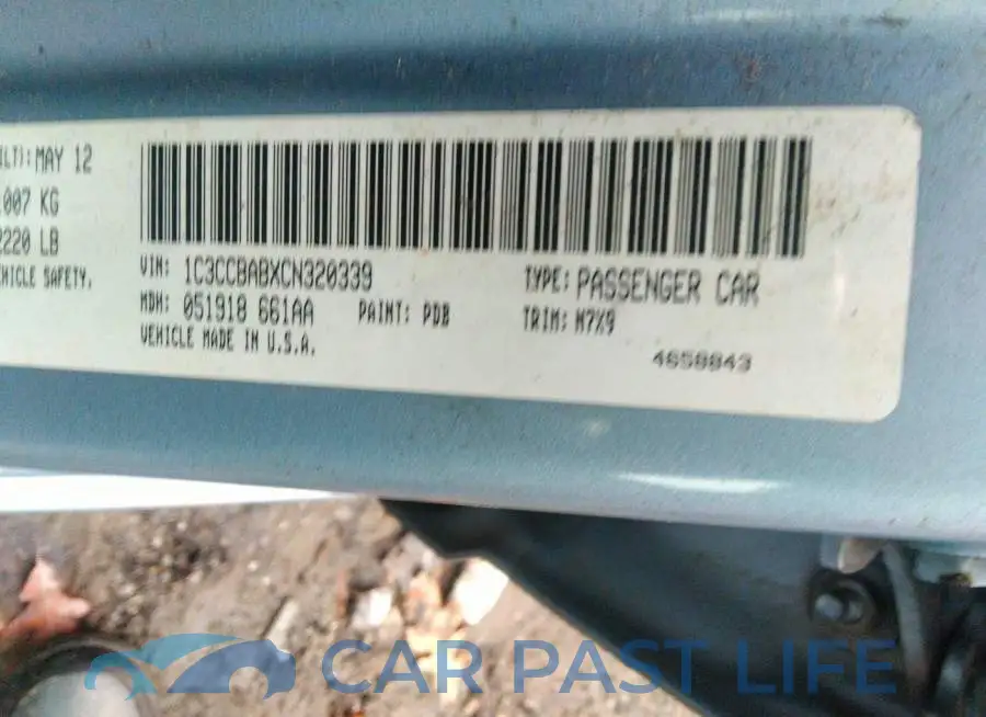 1C3CCBABXCN320339# 9