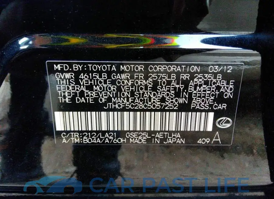 JTHCF5C28C5057252# 9