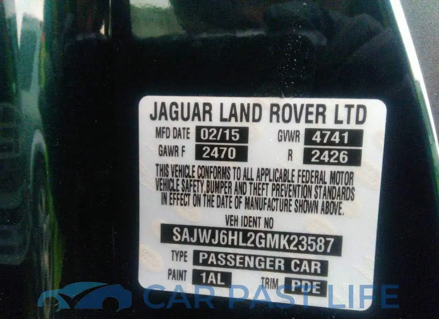 SAJWJ6HL2GMK23587# 9