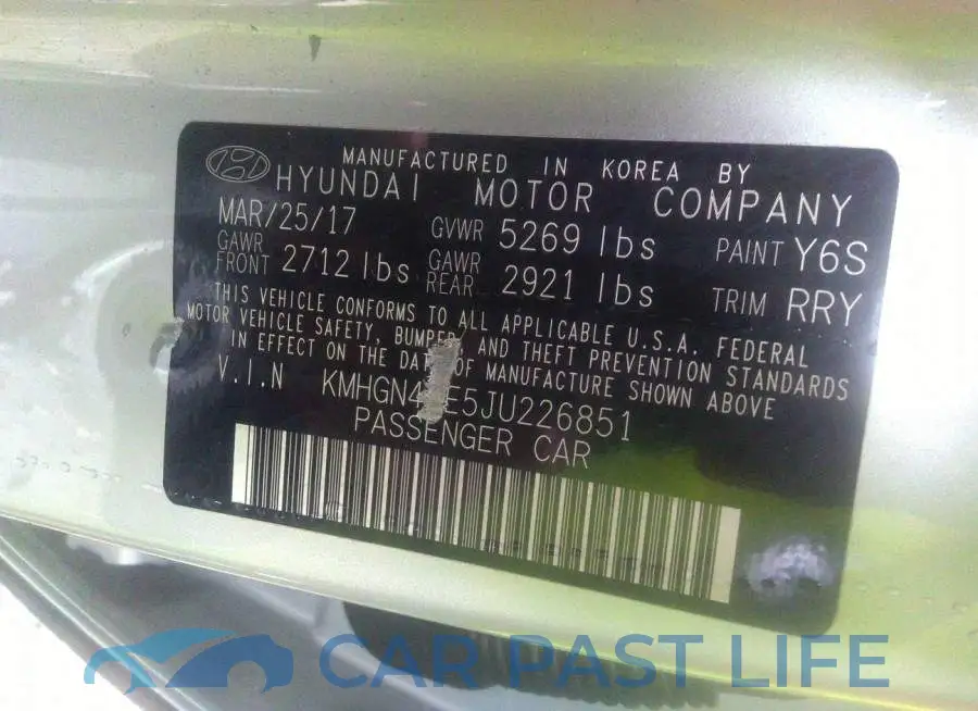 KMHGN4JE5JU226851# 9