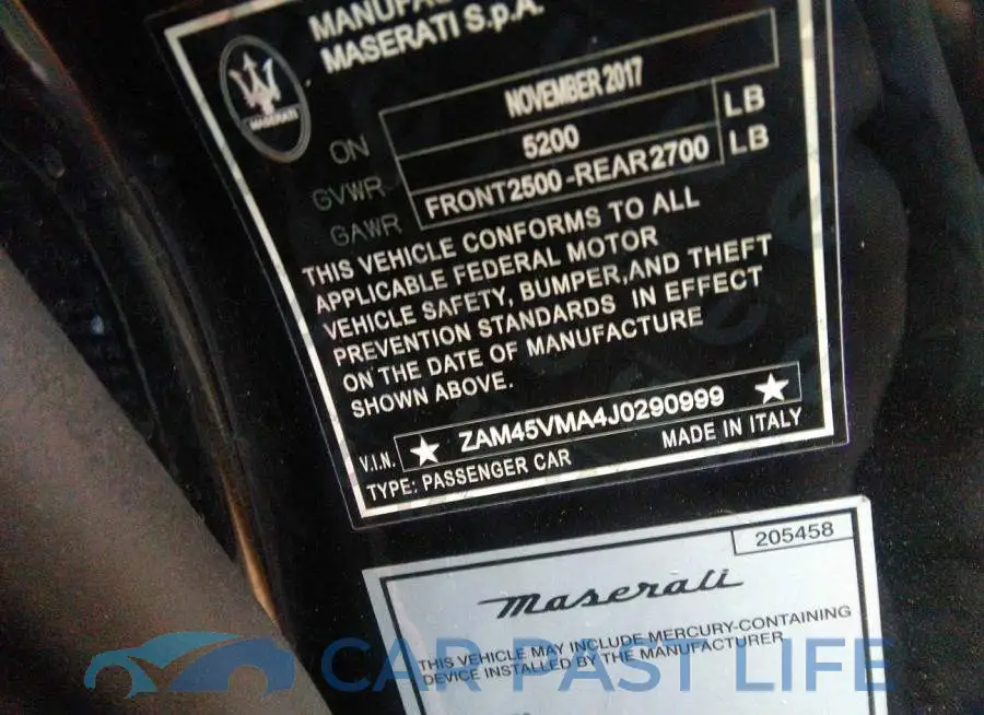 ZAM45VMA4J0290999# 9