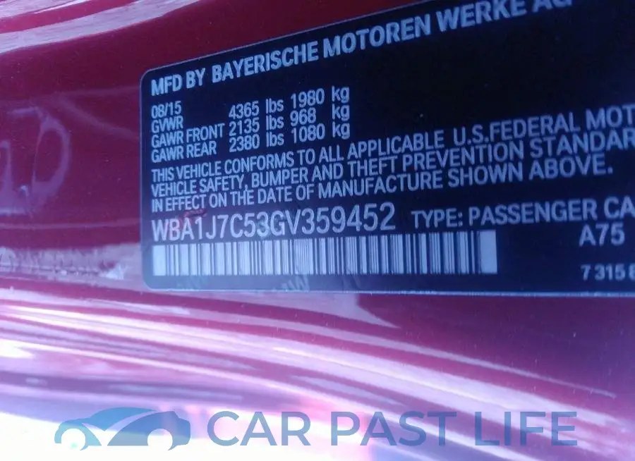 WBA1J7C53GV359452# 9