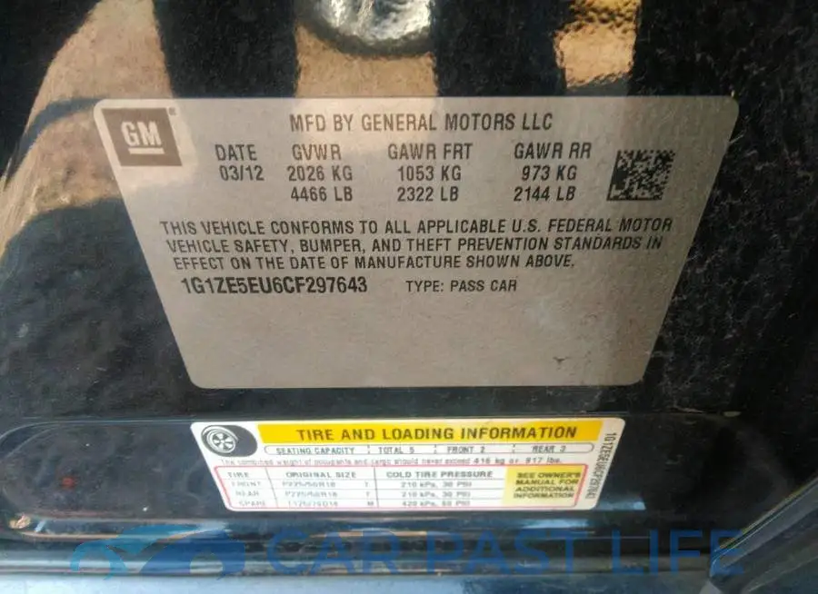 1G1ZE5EU6CF297643# 9