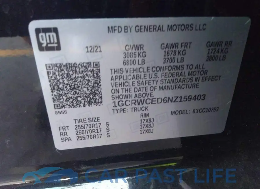 1GCRWCED6NZ159403# 9
