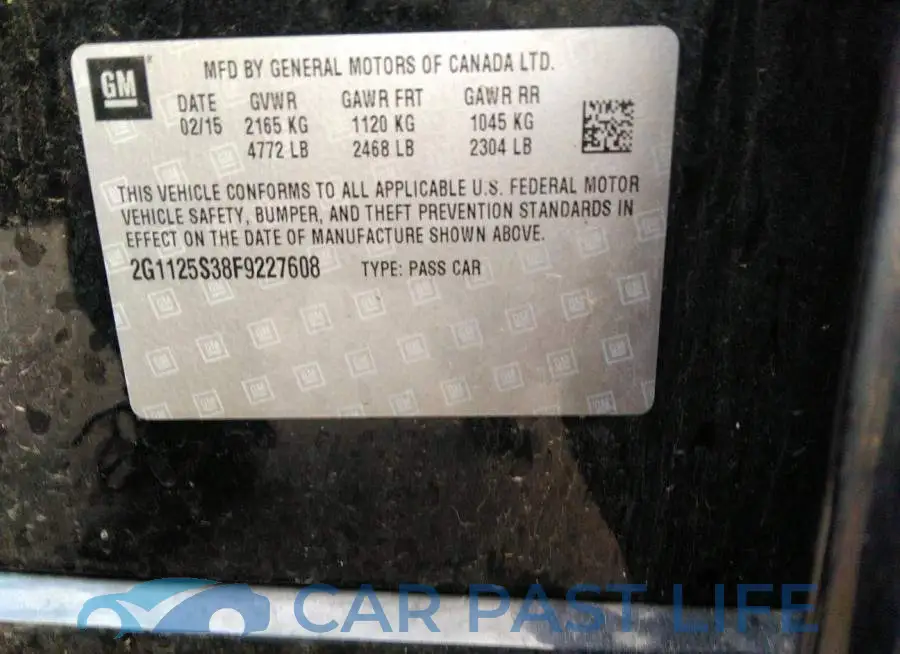 2G1125S38F9227608# 9