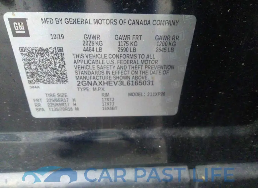 2GNAXHEV3L6165031# 9