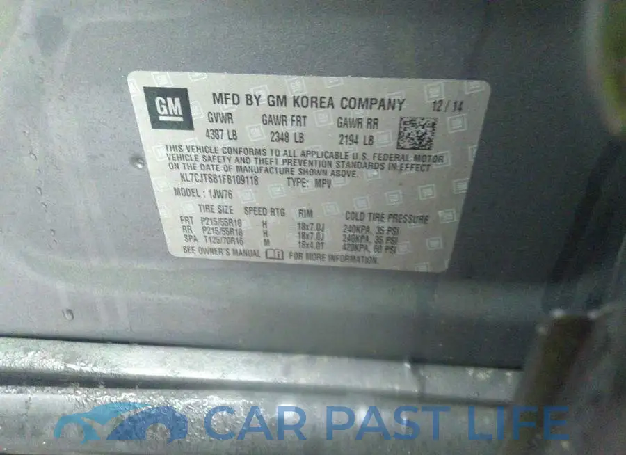 KL7CJTSB1FB109118# 9