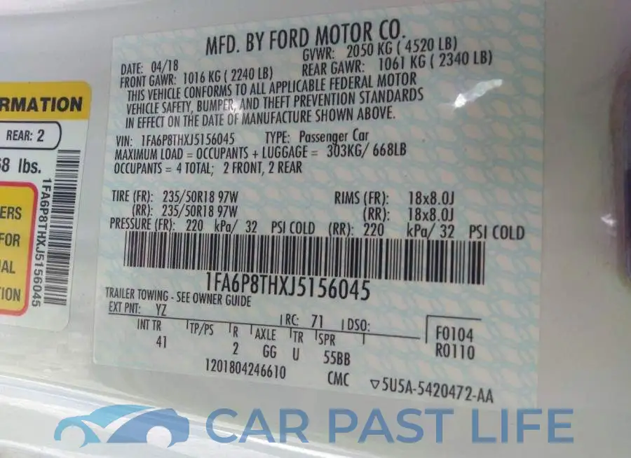 1FA6P8THXJ5156045# 9