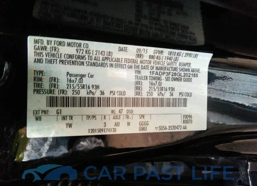 1FADP3F28GL202185# 9
