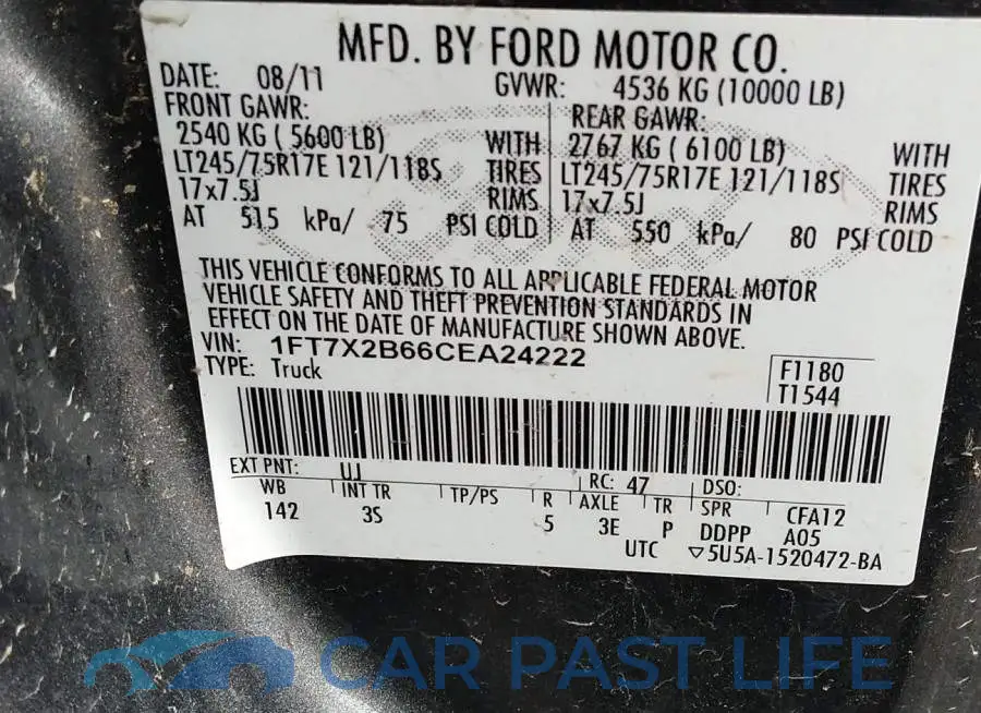1FT7X2B66CEA24222# 9