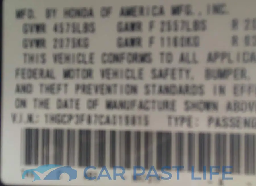 1HGCP3F87CA019815# 9