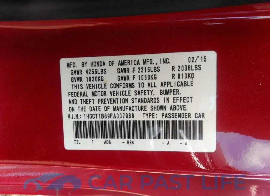 1HGCT1B89FA007966# 9