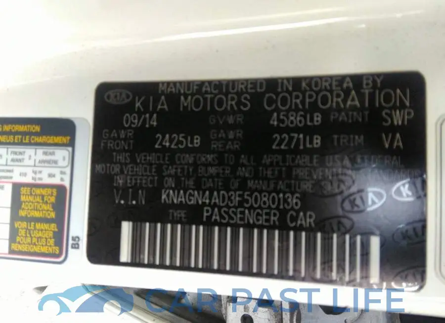 KNAGN4AD3F5080136# 9