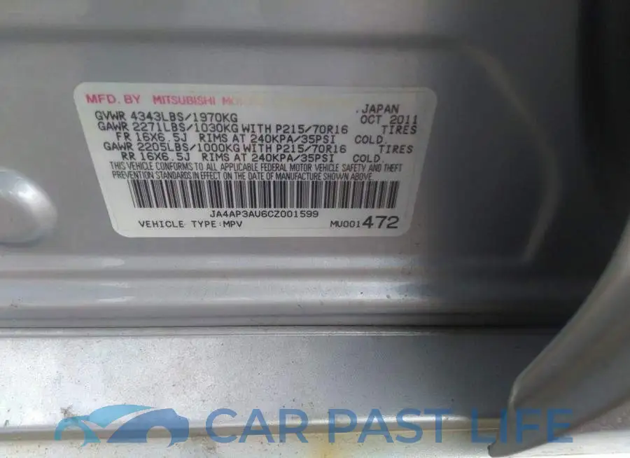 JA4AP3AU6CZ001599# 9
