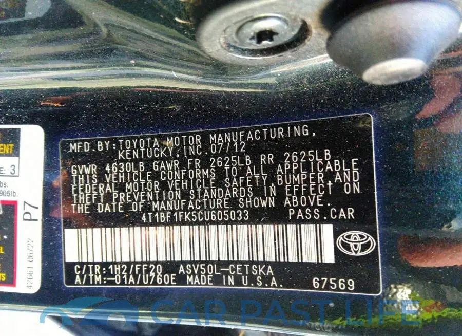 4T1BF1FK5CU605033# 9