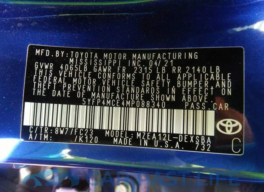 5YFP4MCE4MP088340# 9