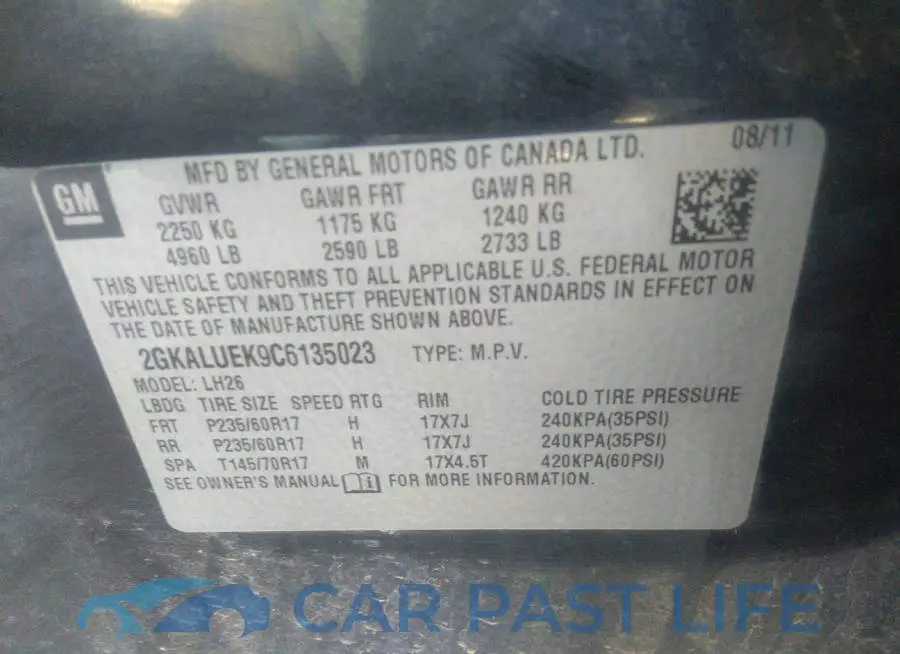 2GKALUEK9C6135023# 9