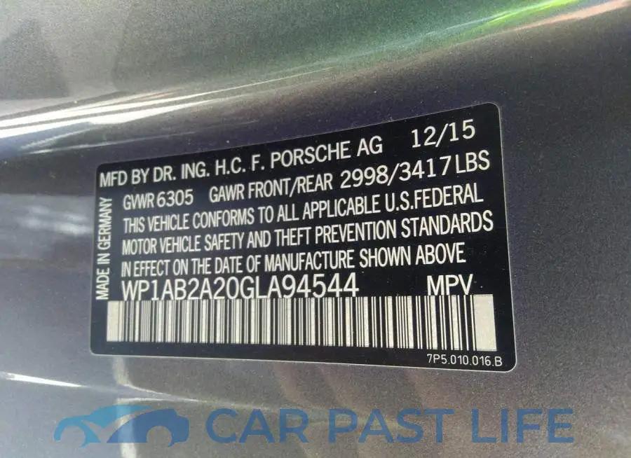 WP1AB2A20GLA94544# 9
