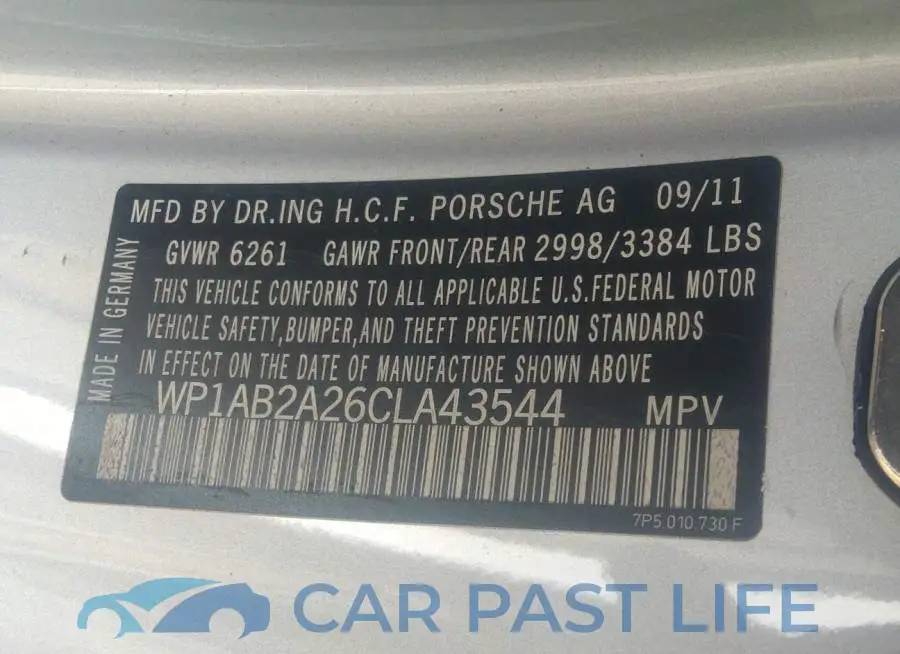 WP1AB2A26CLA43544# 9